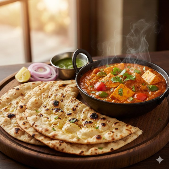 Kadhai Paneer and Tandoori Roti